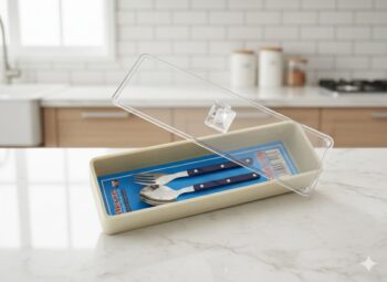 Multipurpose Cutlery Holder With Clear Lid